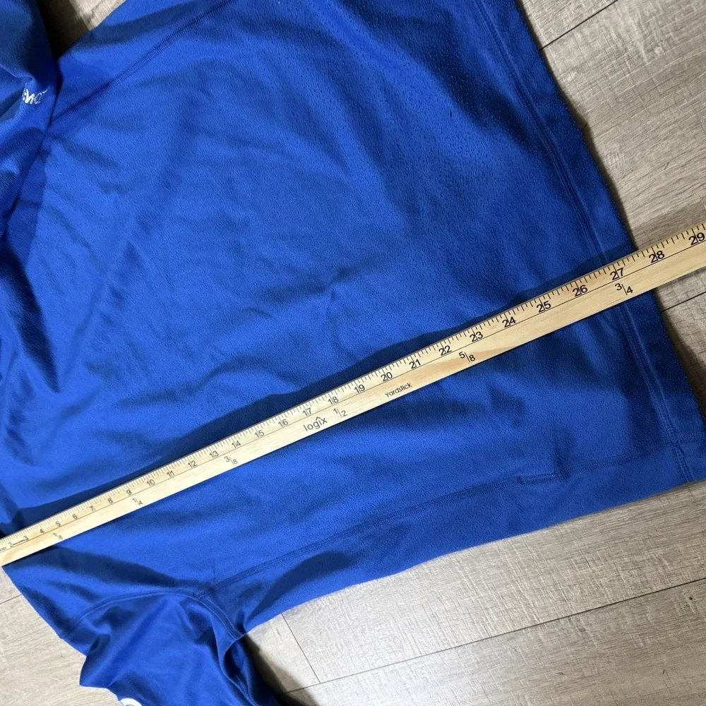 The North Face Tech 1/4 Zip Fleece Jacket Men's Blue Embroidered Stretch Size M